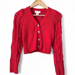 Red Button-Up Sweater